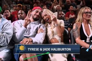 强强对决显真章！步行者哈利伯顿夫妇观战WNBA，杰德·哈利伯顿闪耀赛场