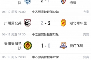 中乙赛况：贵阳队以6分优势击败厦门飞鹭领跑南区，湖北青年星队升至第二位