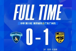 全场战罢，南京城市主场1:0惜败广东广州豹