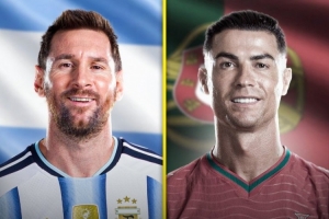 talkSPORT：梅西35岁后世界杯进球数达10球，C罗世界杯总进球8球