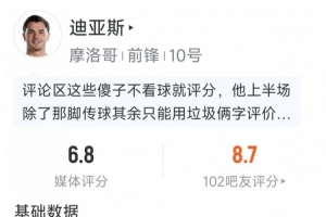 迪亚斯本场比赛表现：贡献1次助攻，射门3次命中1次，完成2次关键传球，成功对抗4次