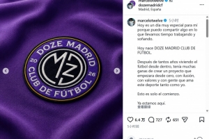 马塞洛宣布组建足球俱乐部Doze Madrid,球队名称向皇马球衣号码致敬