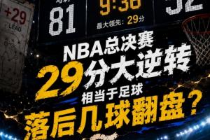 NBA总决赛29分大翻盘,足球中相当于哪个联赛落后多少球实现逆转?