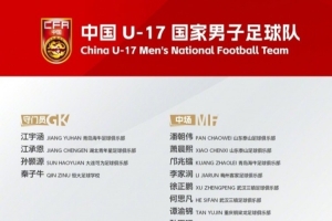 申花新星顾博宇将助阵上海队，故未入选U17国字号阵容