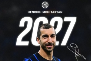 官方宣布:国际米兰与37岁球员姆希塔良续签1年合约,累计为球队出场187次赢得6个冠军